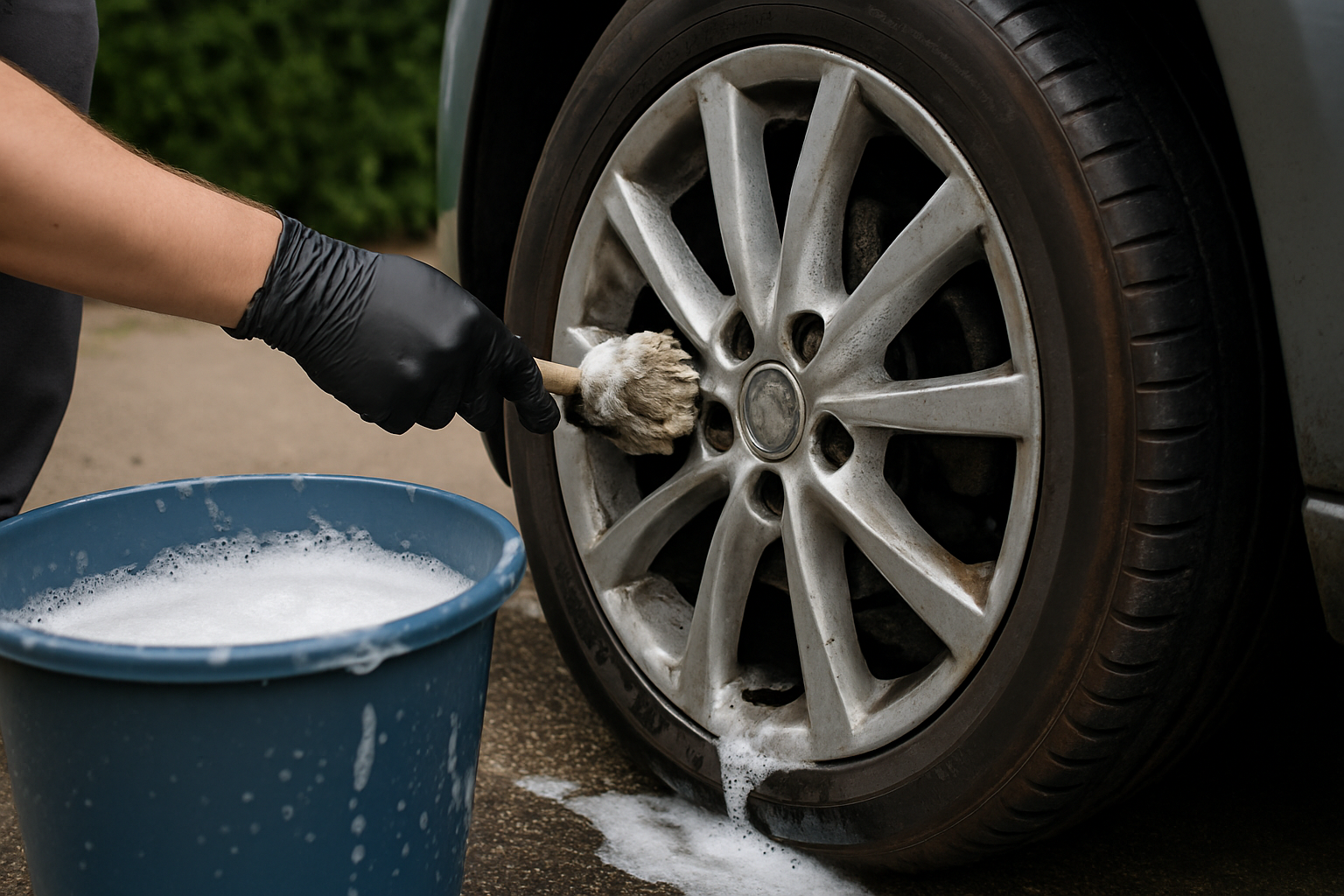 Banden en velgen schoonhouden tussen twee wisselbeurten
